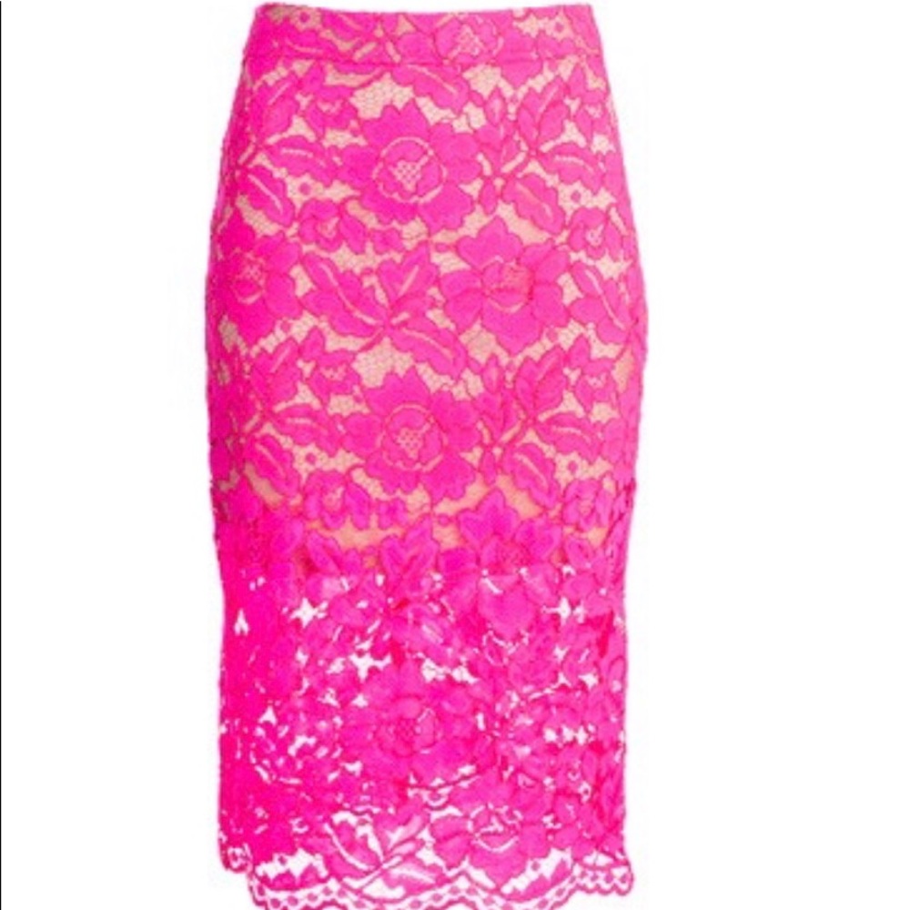 BEAUTIFUL Trina Turk Pink Lace Skirt